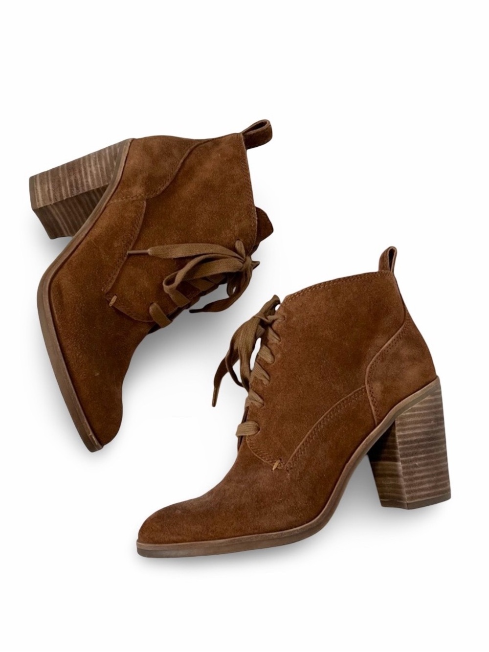 Dolce Vita brown suede lace up booties Chocolate brown heeled boots Size 8